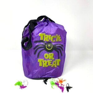 Trick or Treat Nylon Drawstring Bag Purple Halloween